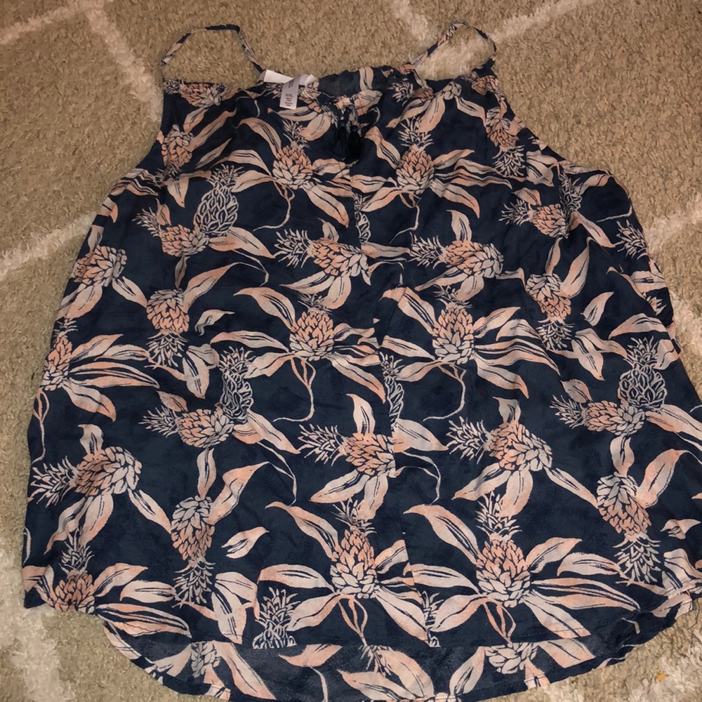 Blue and pink floral top